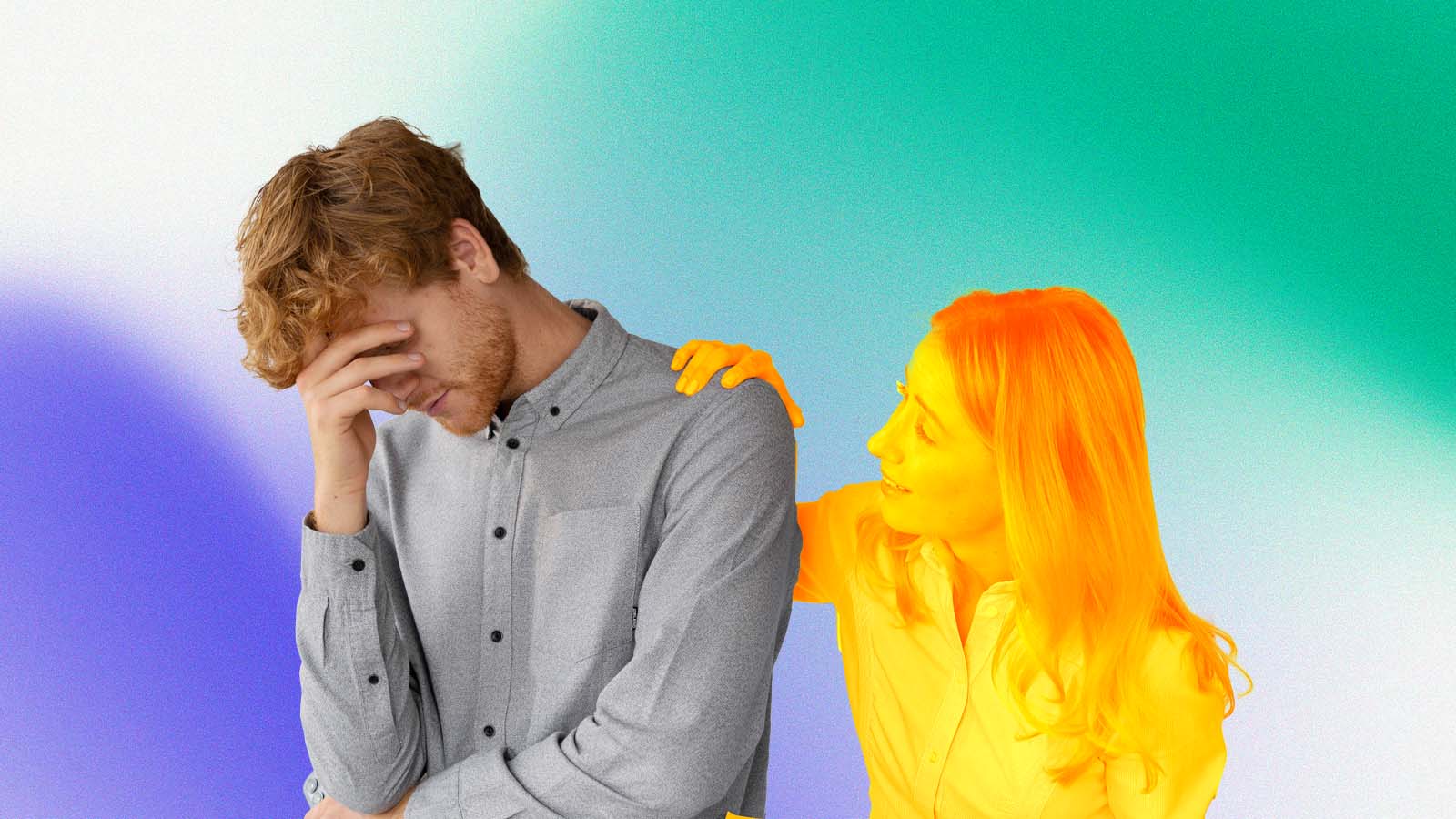 mulher consola amigo que perdeu emprego