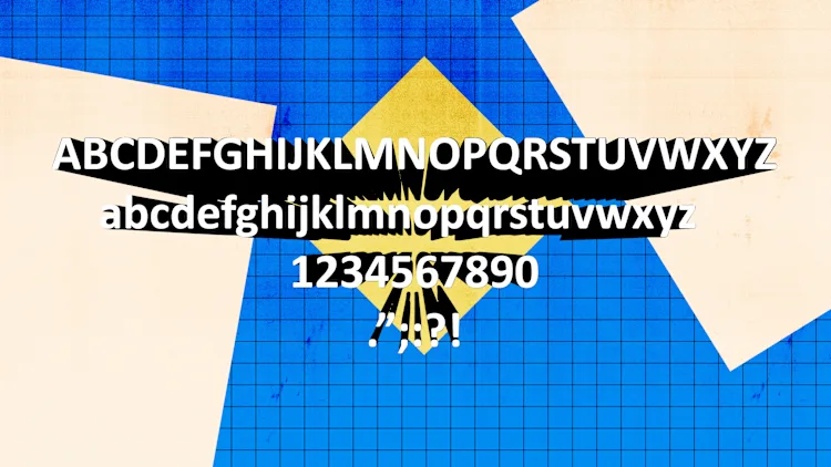 quadro com alfabeto na fonte Calibri