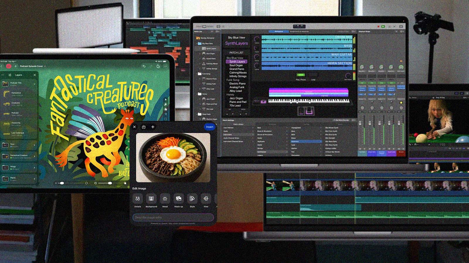 telas do Apple Creator Studio