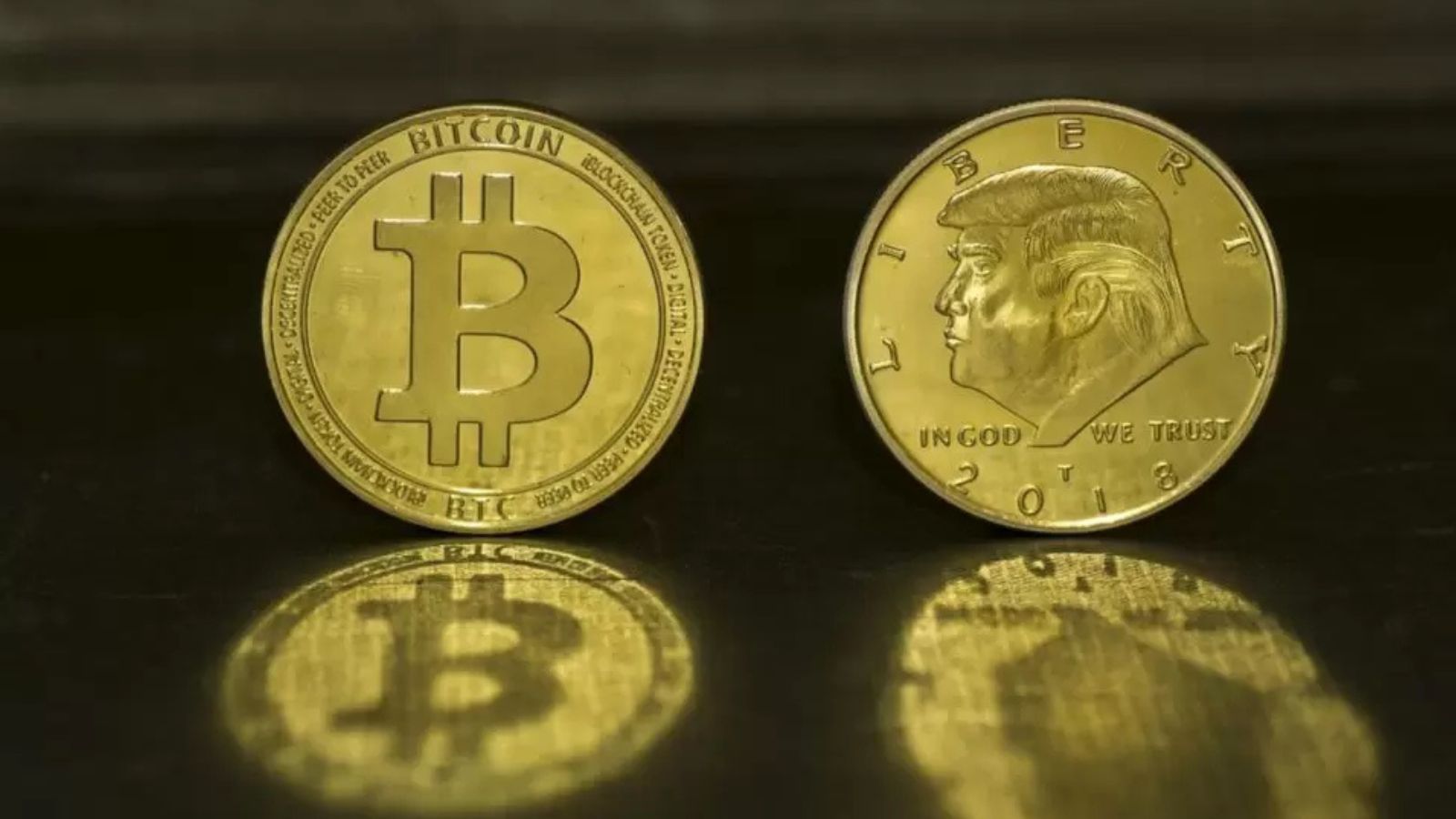 Moeda com rosto de Trump