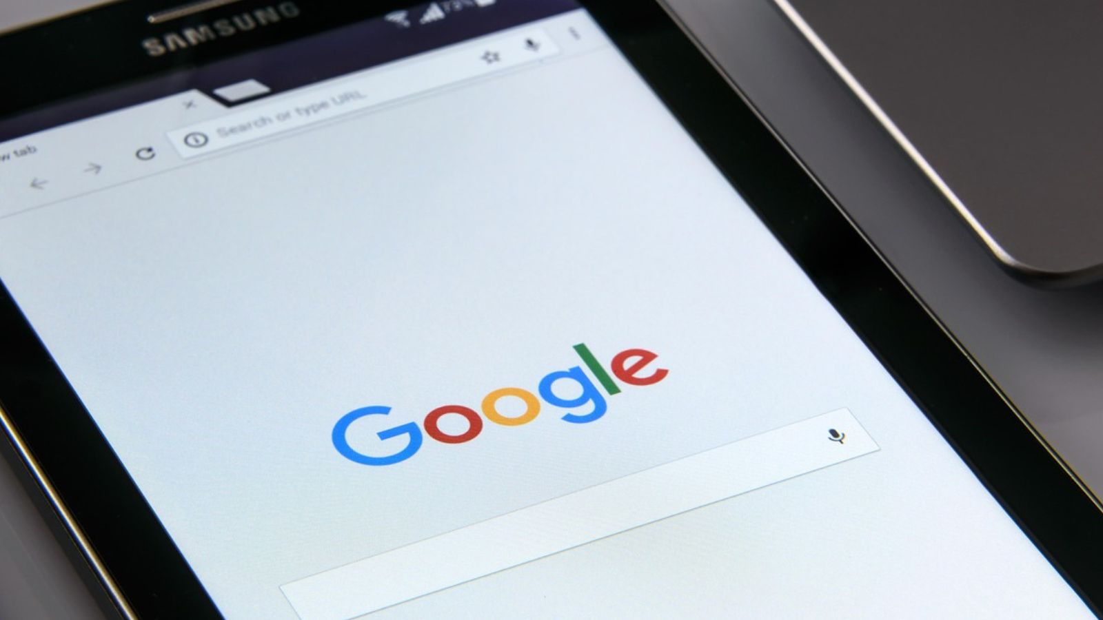 Tela de tablet no Google