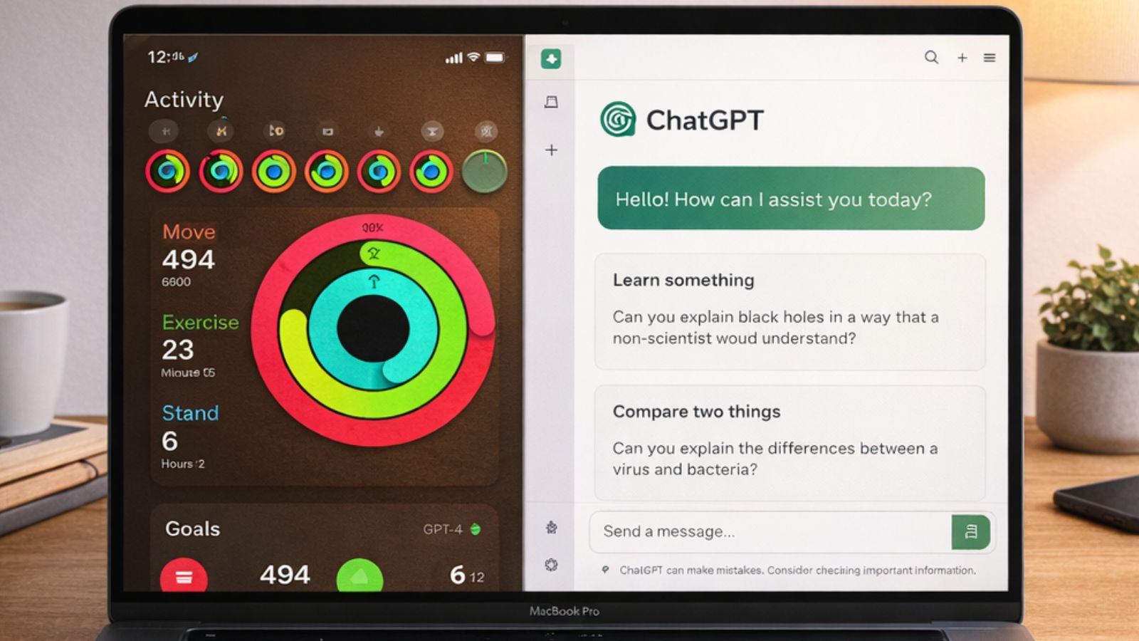 Tela do Chatgpt e da Apple
