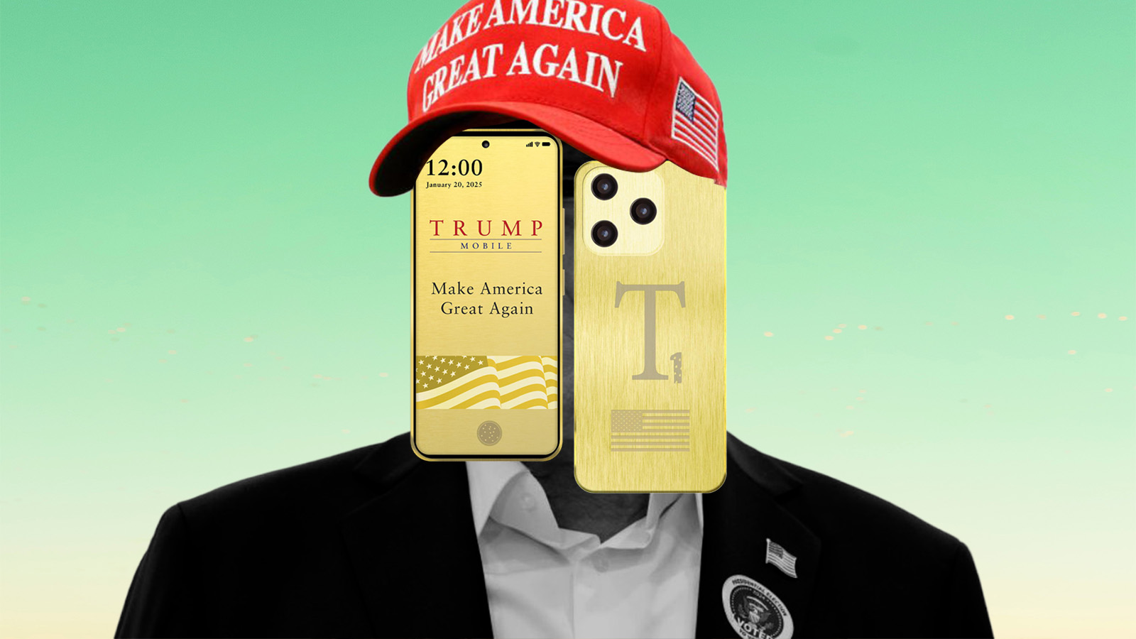 smartphone dourado da Trump Mobile