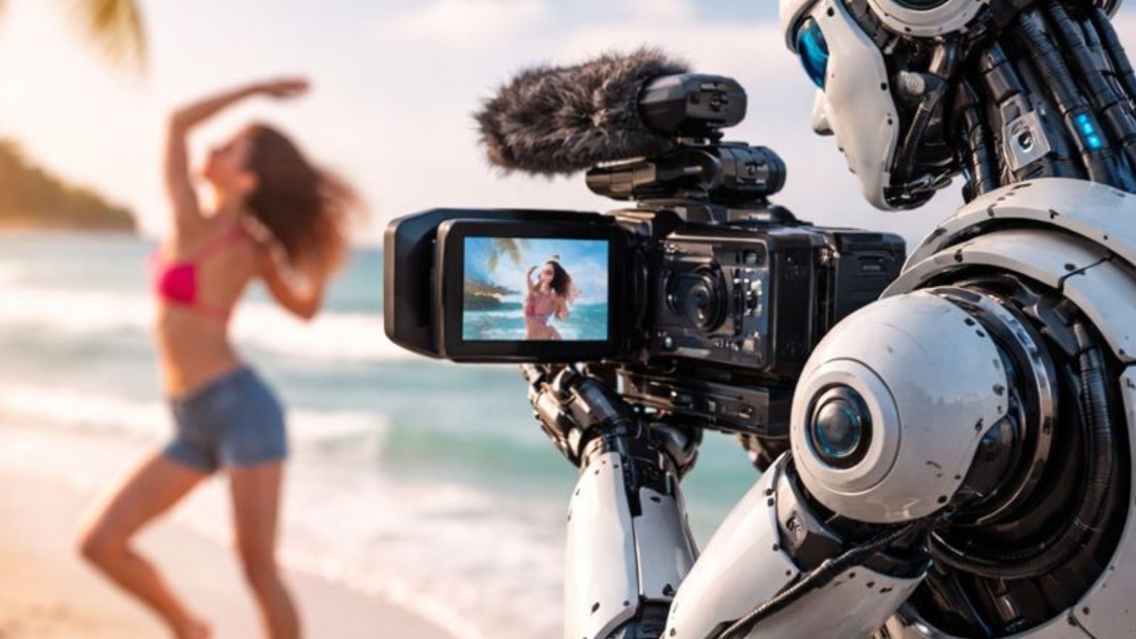 Robô gravando vídeo