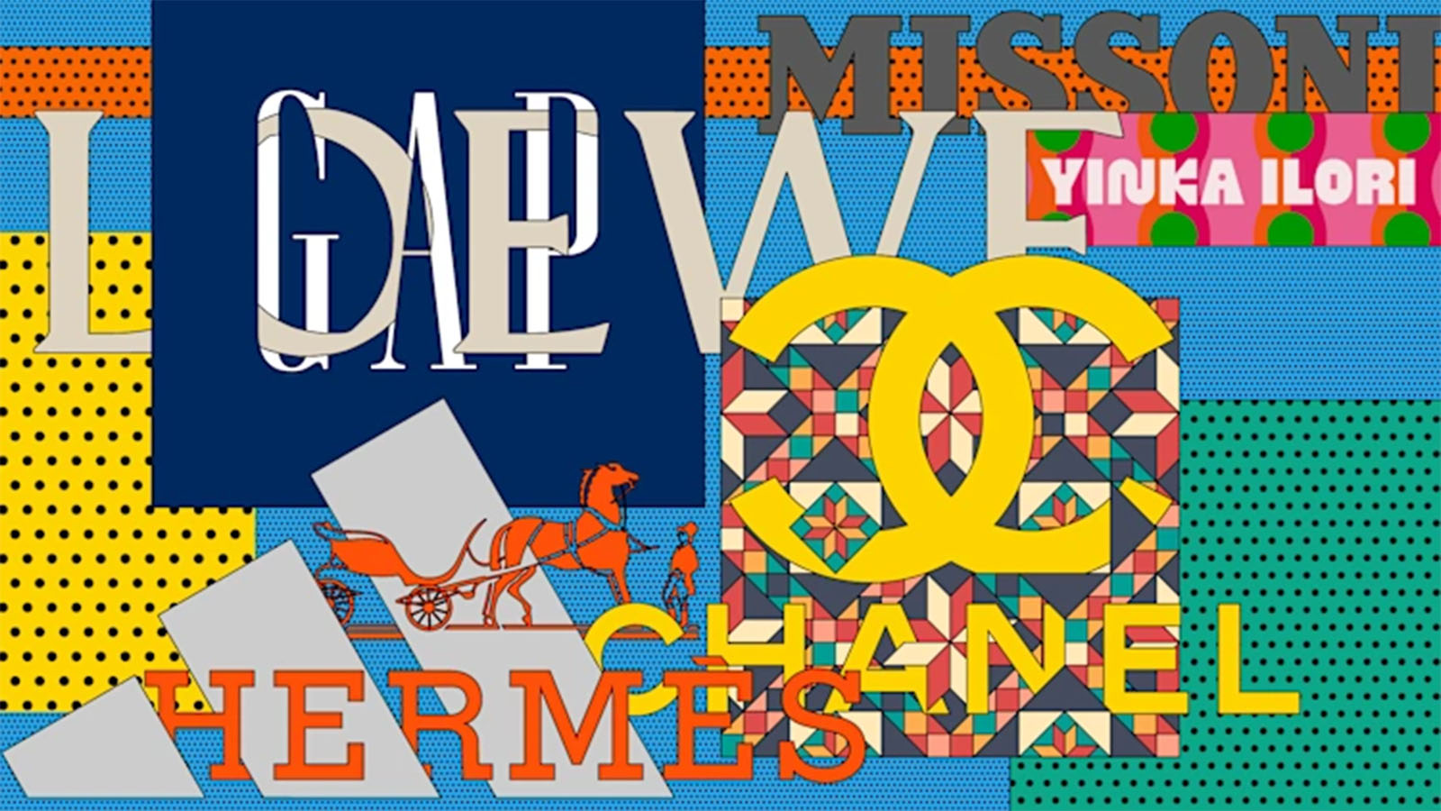 colagem de logotipos de várias marcas