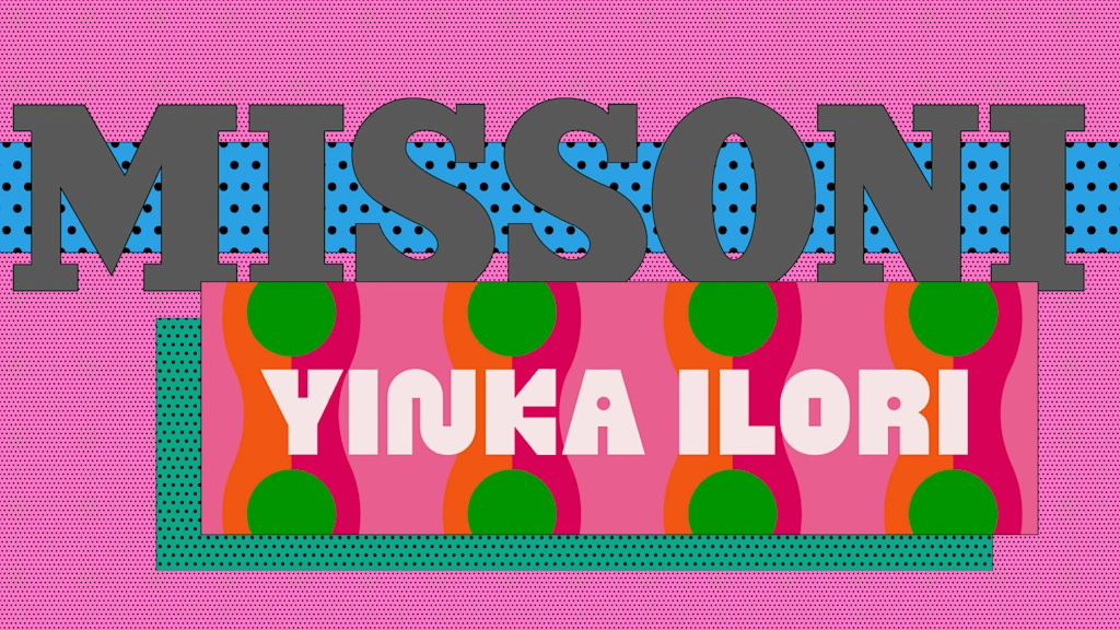 collabs com colagem dos logotipos das marcas Missoni e Yinka Ilori