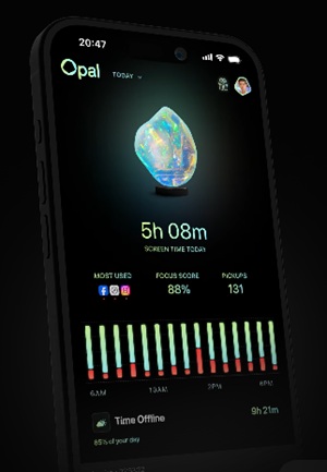 aplicativo Opal, para controle de tempo de tela