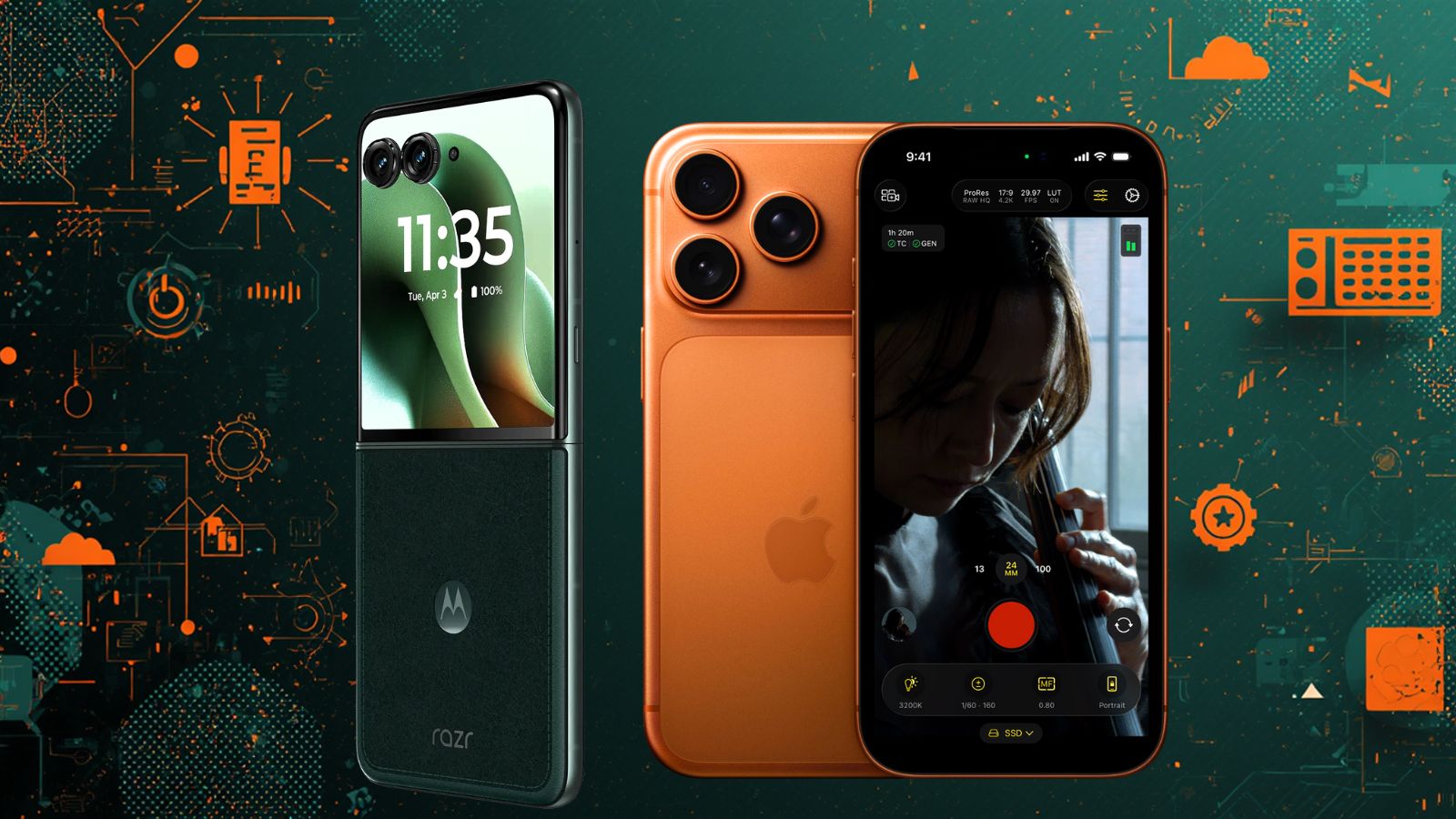 Celulares Motolora e Apple