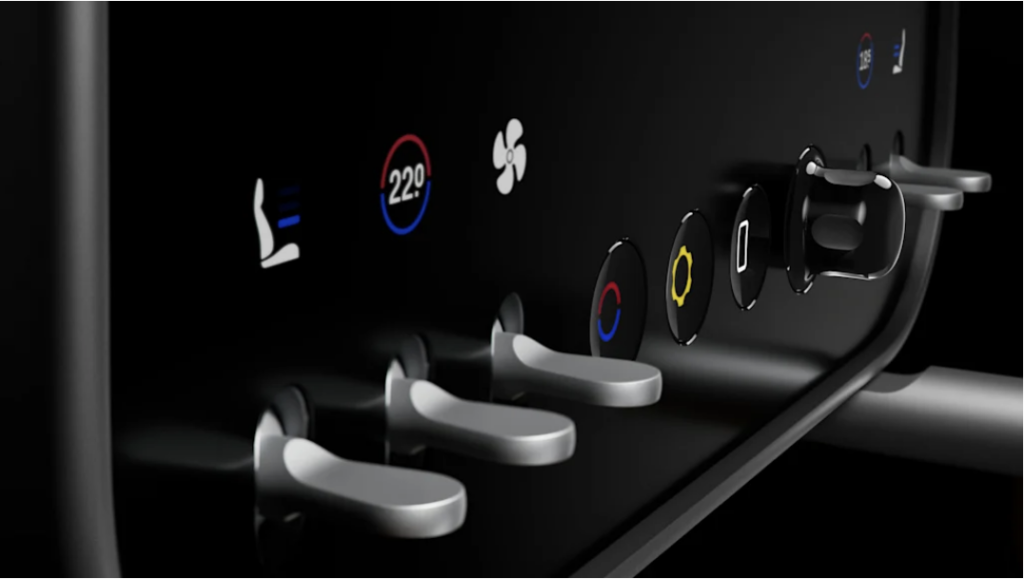 O tablet do Ferrari Luce representa uma mudança em relação ao design típico de veículos elétricos (Divulgação/Ferrari)