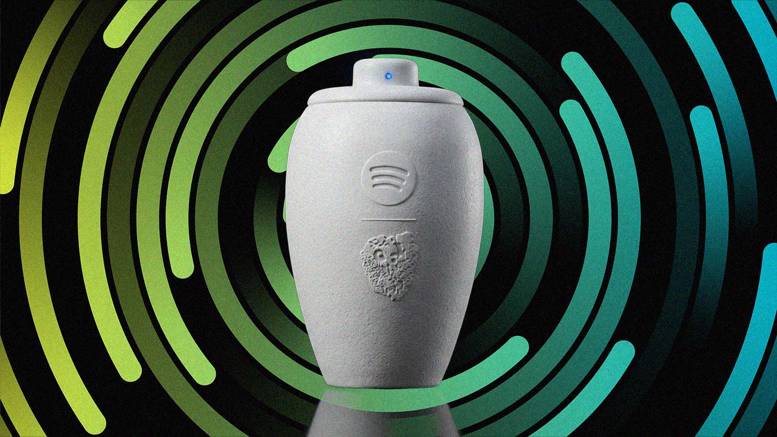 Música para mortos? Spotify e Liquid Death criam urna com playlist eterna