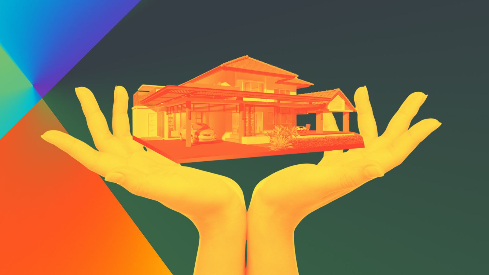 Mãos segurando casa