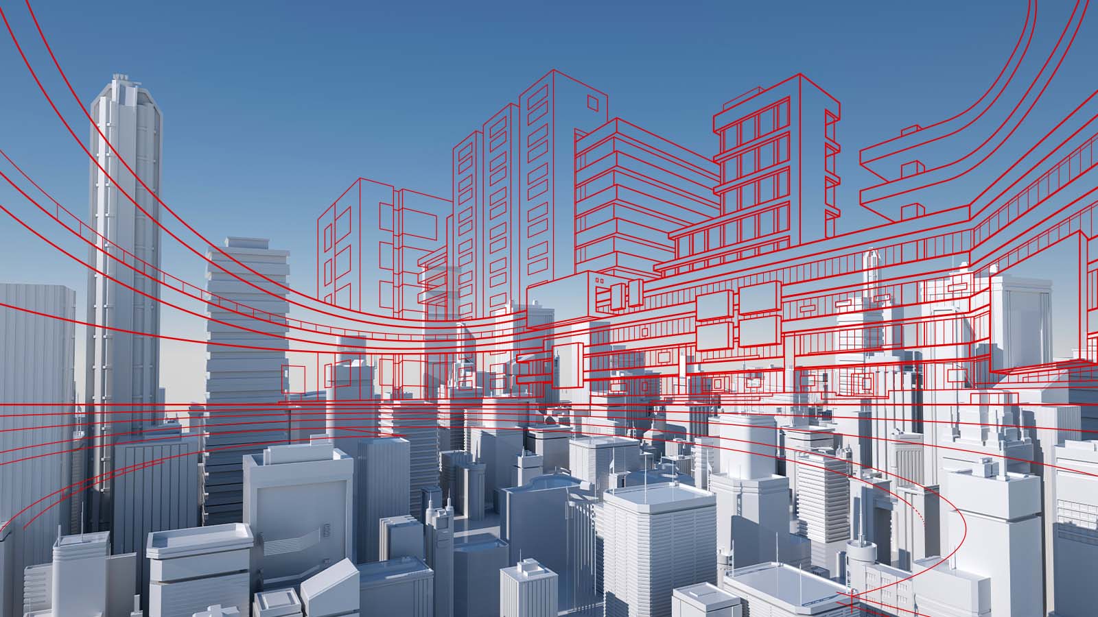 esboço de planejamento urbano em 3D