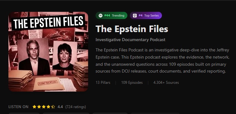 capa do podcast "The Epstein Files"