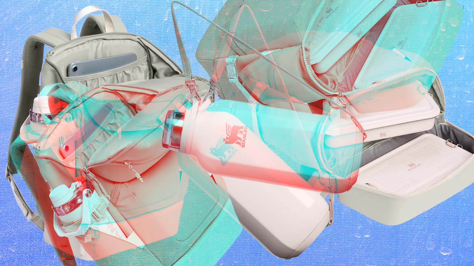 garrafas e bolsas da marca Stanley