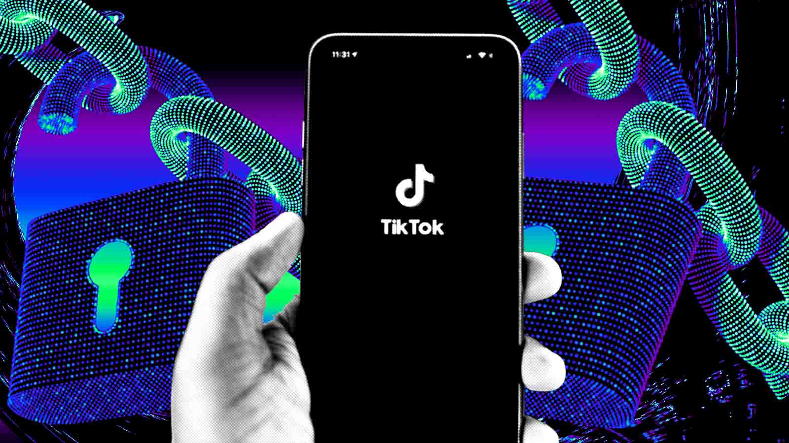 tela de celular com logotipo do TikTok