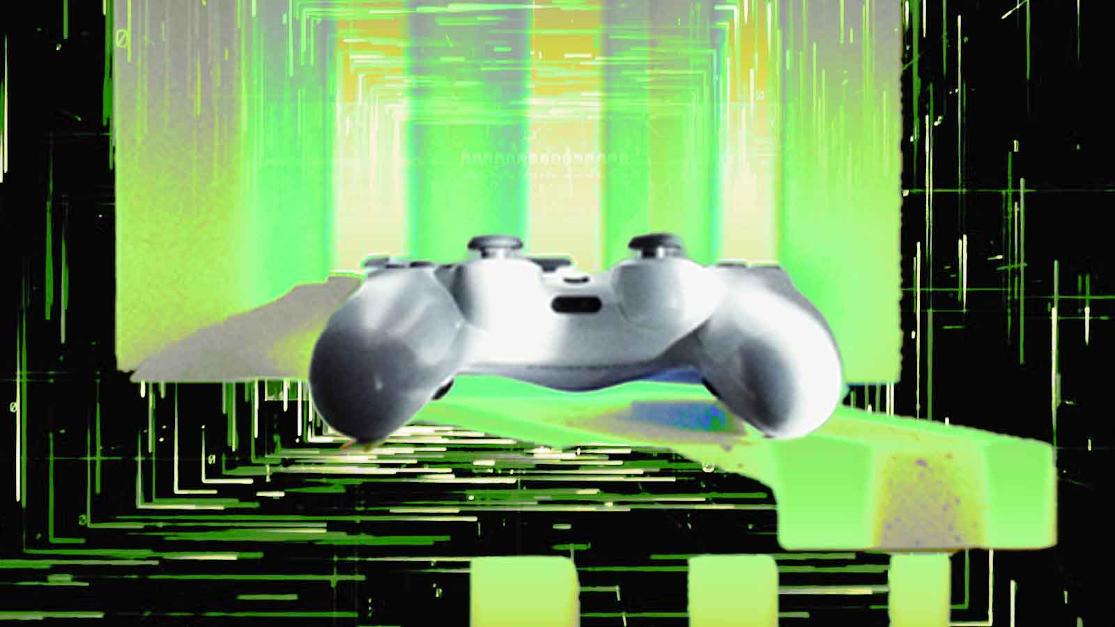 controle de Xbox usado para controlar armas a laser