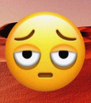 emoji da Apple rosto cansado com olheiras