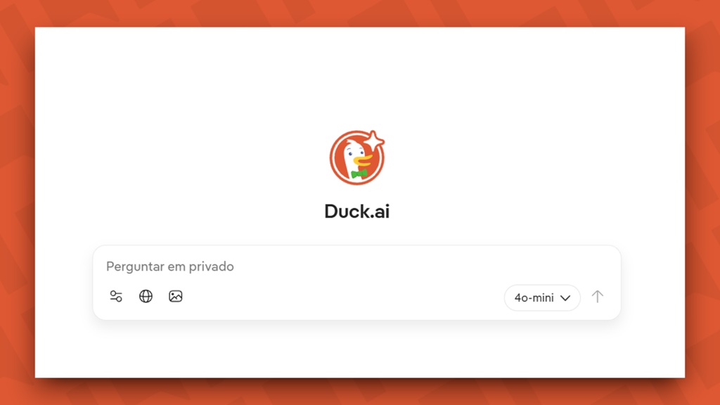 tela inicial da ferramenta de intelig&ecirc;ncia artificial  Duck.ai