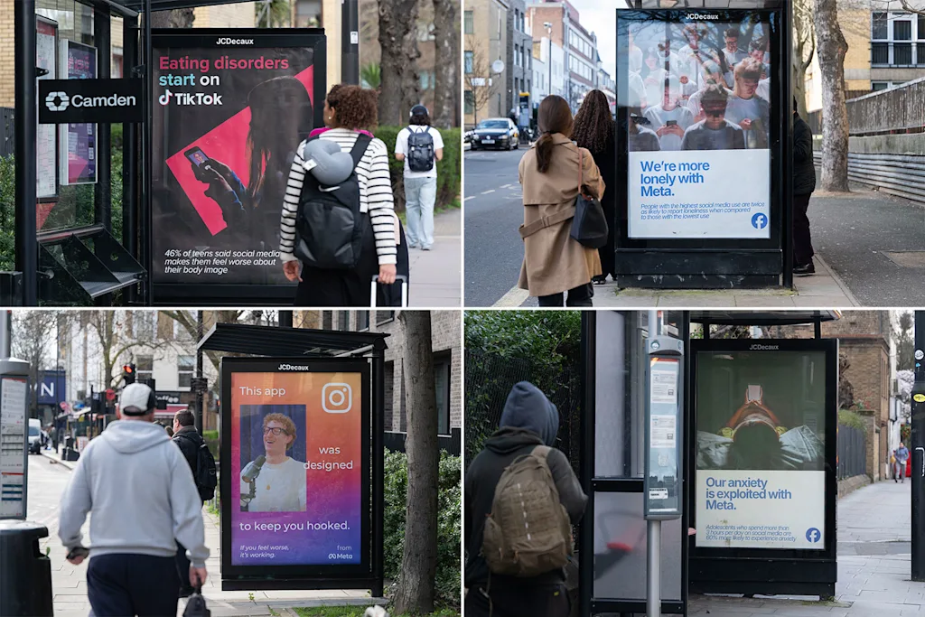 campanha veiculada no Reino Unido sobre redes sociais e sa&uacute;de mental