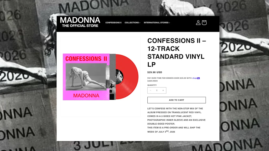 pe&ccedil;a promocional do disco "Confessions on a Dance Floor II", da cantora Madonna
