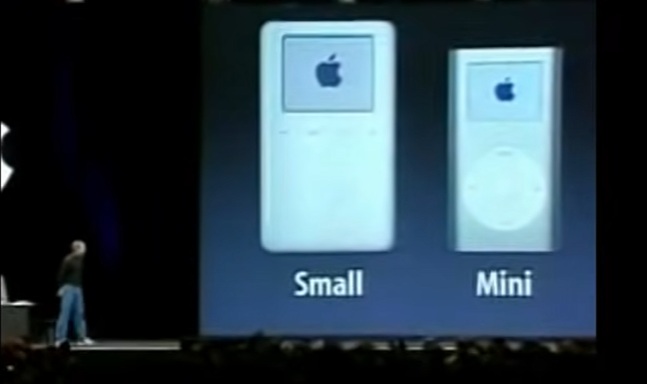Steve Jobs no lan&ccedil;amento do iPod Mini