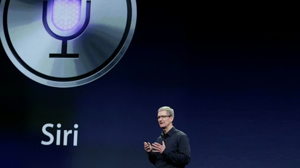 Tim Cook no lan&ccedil;amento da Siri