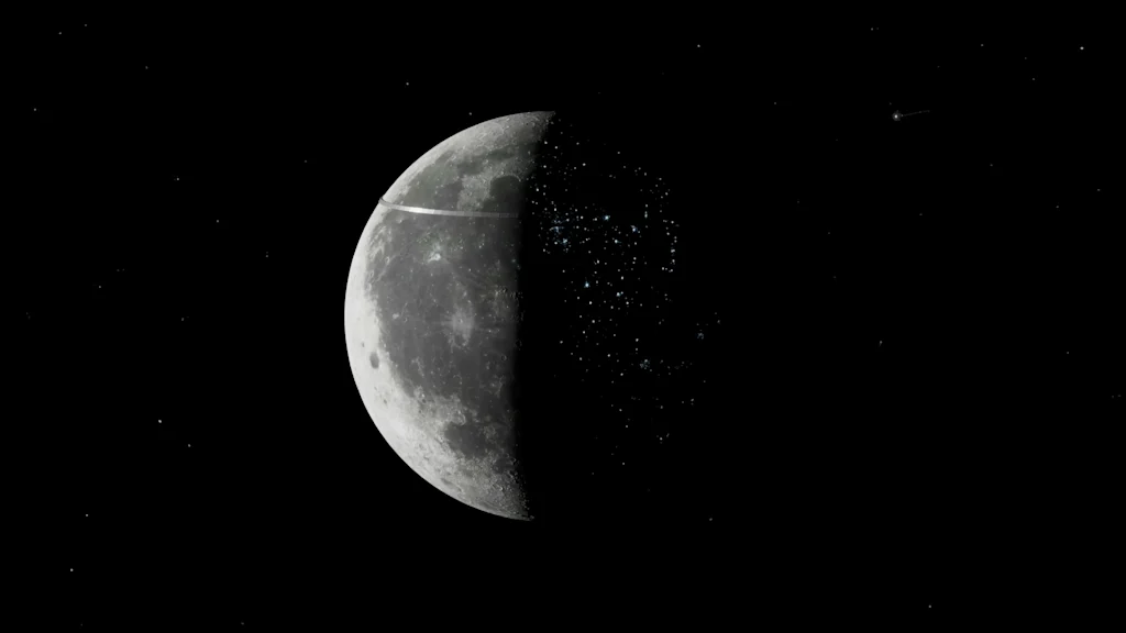 imagem da Lua com pontos brilhantes