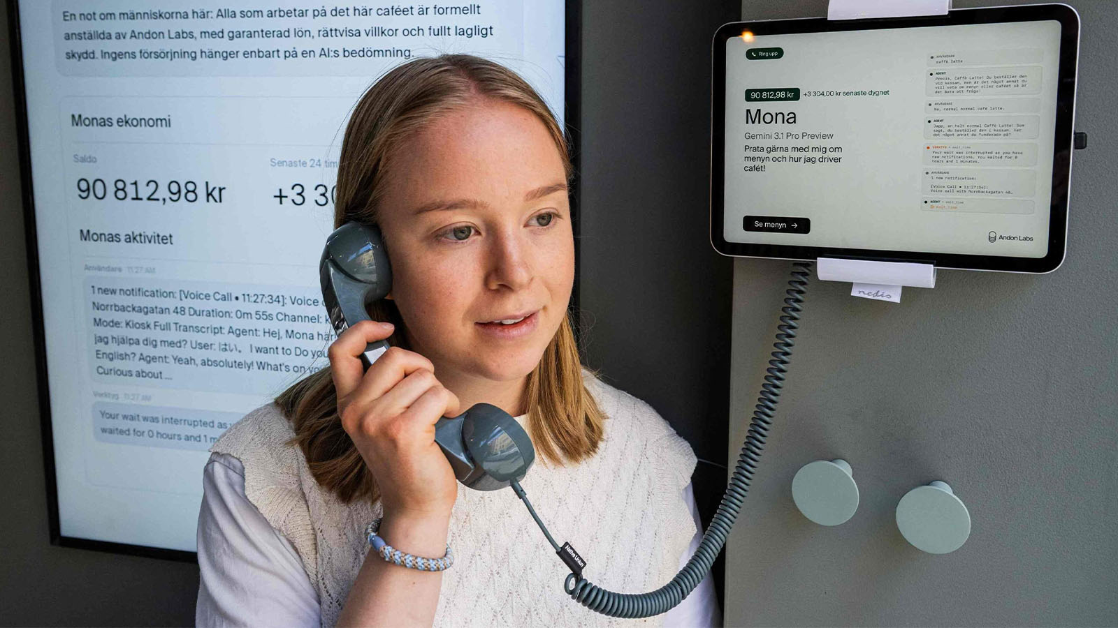 inteligência artificial Mona gerencia loja de café em Estocolmo