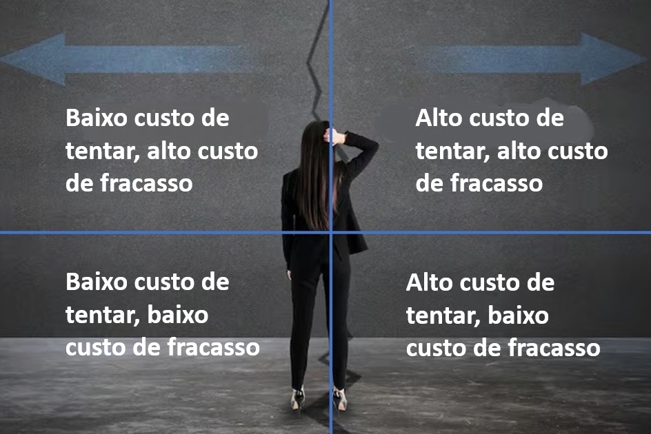 infogr&aacute;fico de quadrantes sucesso X fracasso