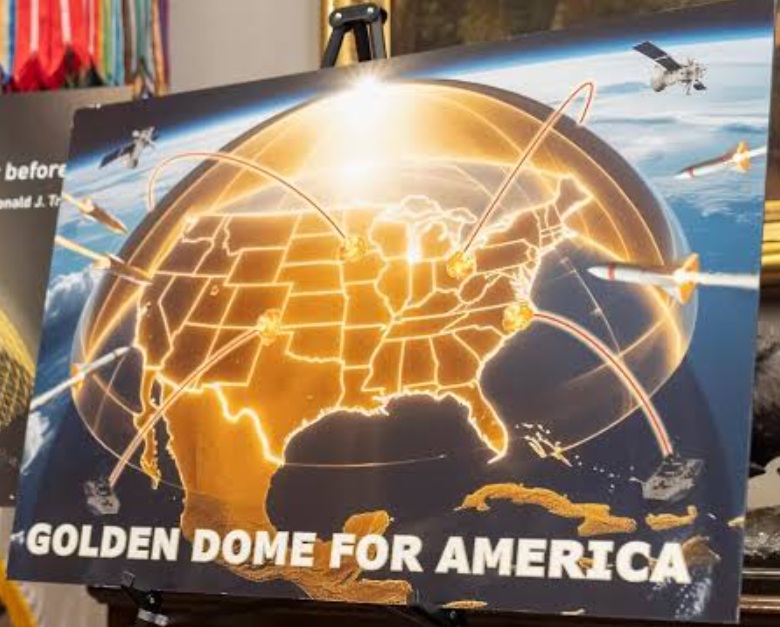 Escudo espacial (Golden Dome) de defesa a&eacute;rea dos Estados Unidos