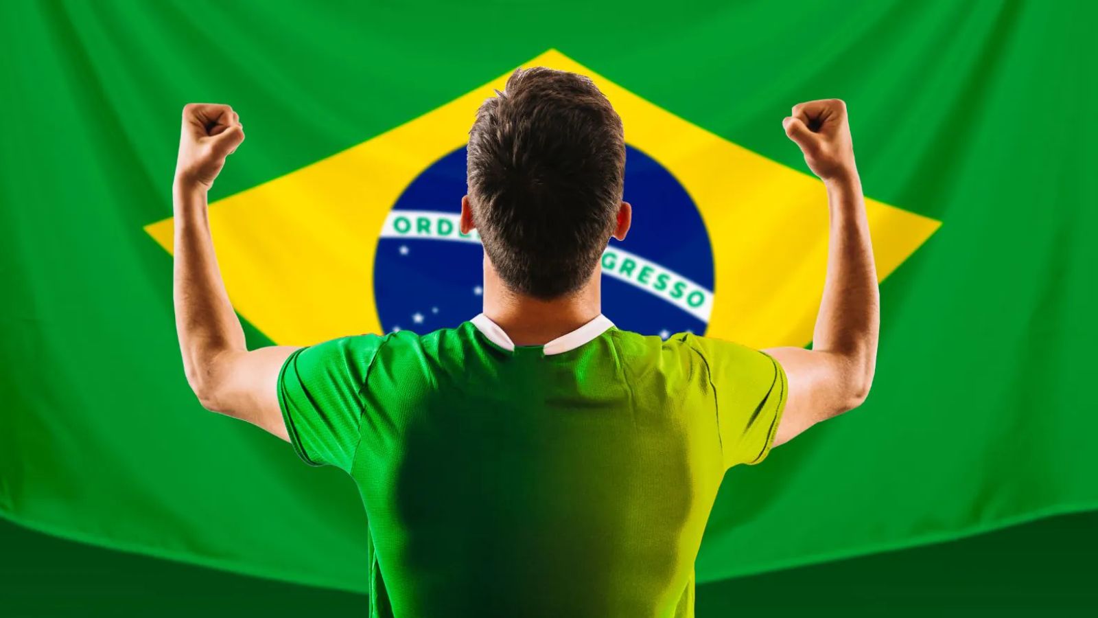 Pessoa torcendo para o Brasil