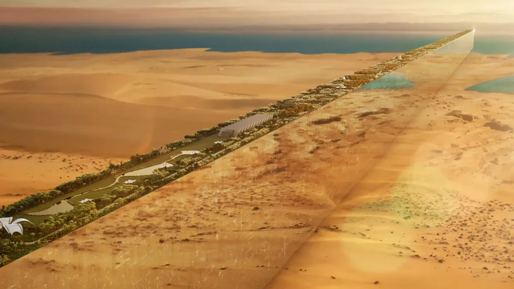The Line, cidade vertical no deserto da Ar&aacute;bia Saudita