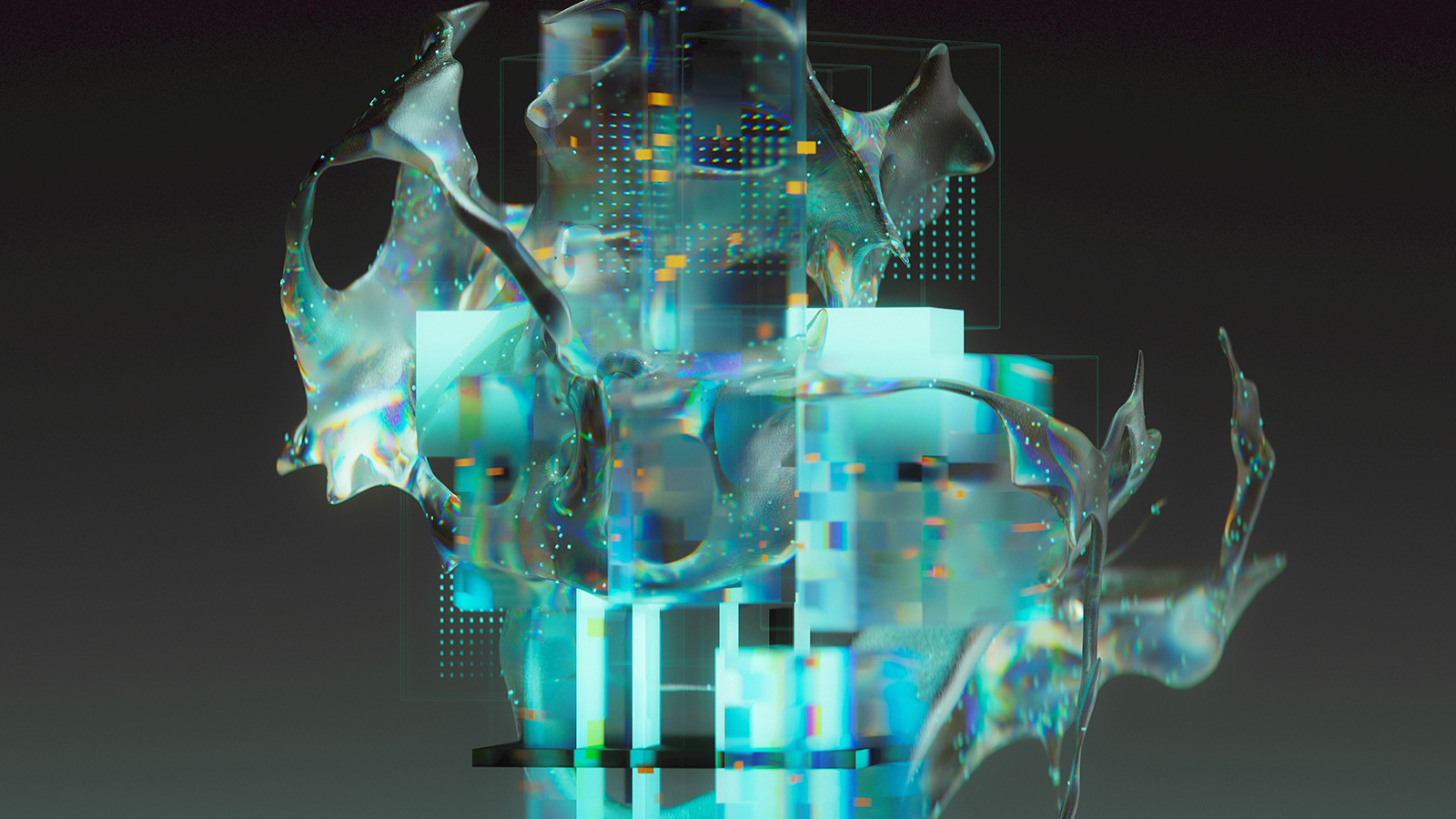 Estrutura digital abstrata representa agentes da OpenAI que invadiram a Hugging Face durante um teste de segurança