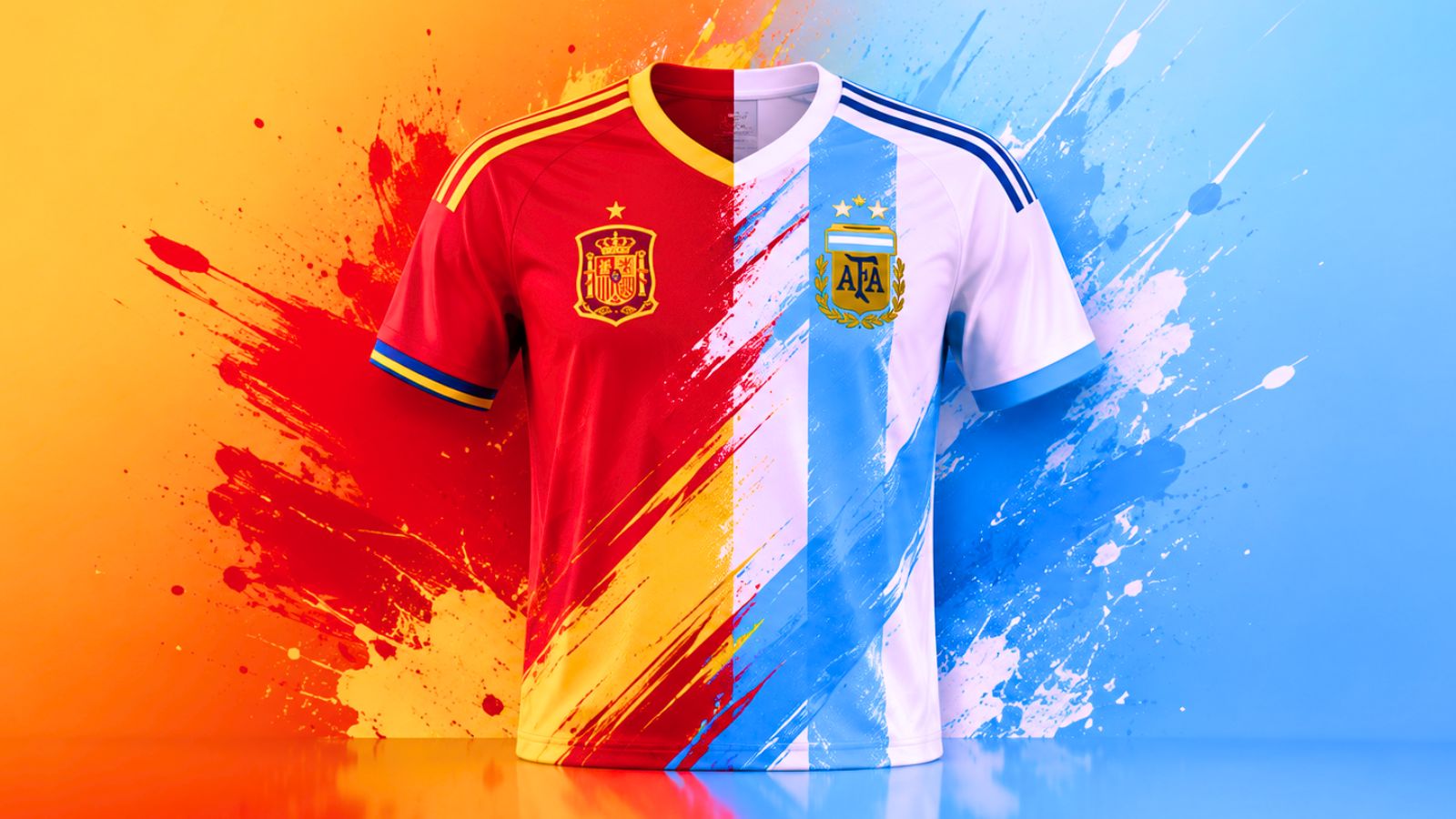Camisa da Espanha e da Argentina