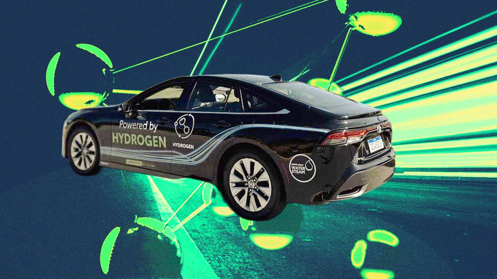 Toyota Mirai utilizado em demonstração do Instituto de Pesquisas Tecnológicas (IPT) para testar um carro movido a hidrogênio abastecido com combustível produzido no Brasil.