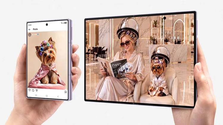 celular dobr&aacute;vel da Samsung modelo Galaxy Z Fold 8