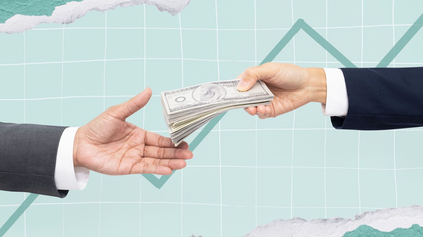Mãos segurando dinheiro