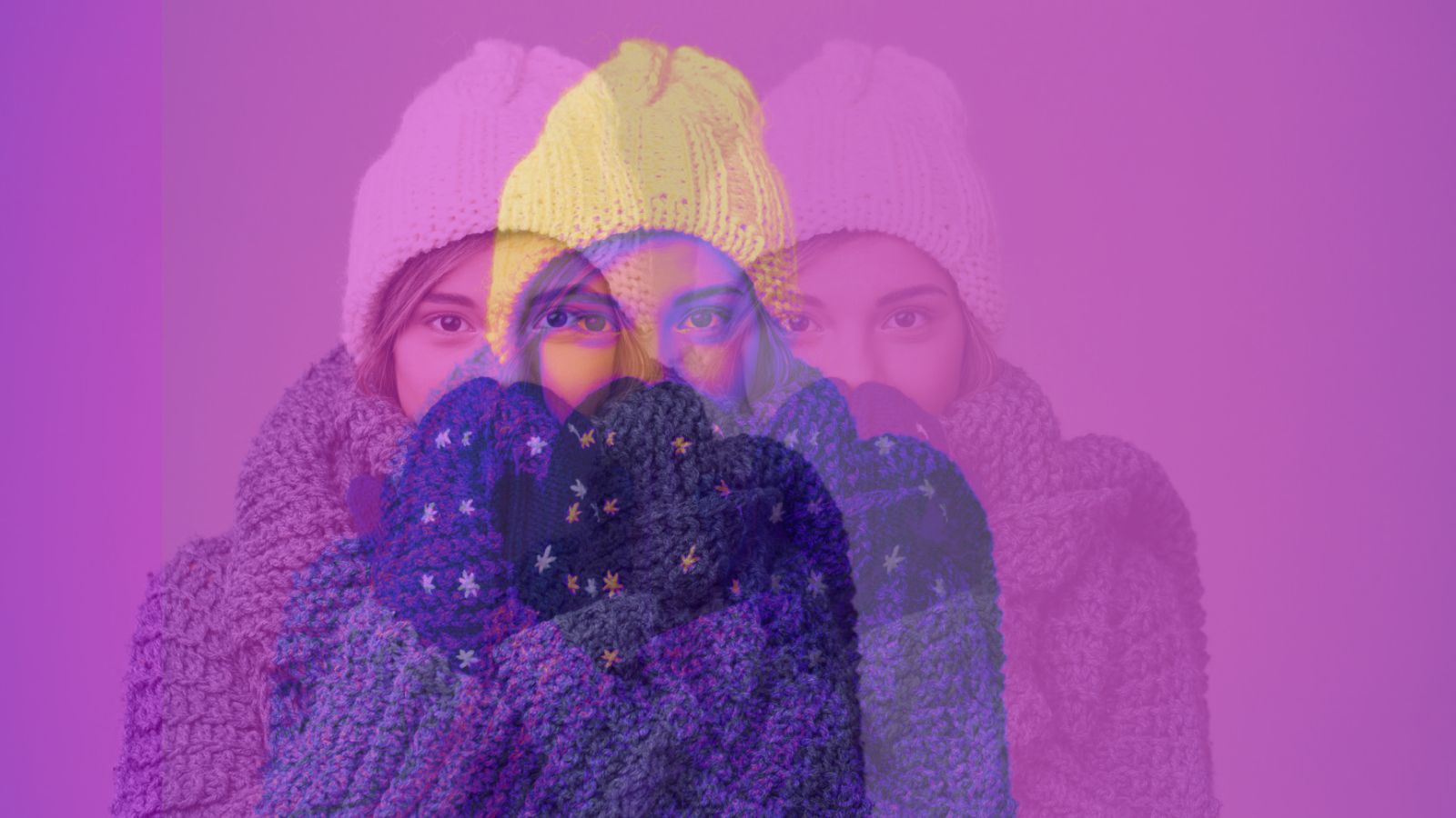 Uma mulher com frio