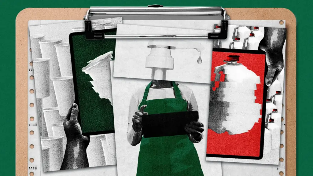 Grande quantidade de alimentos acumulados em uma unidade do Starbucks ap&oacute;s problemas no sistema de controle de estoque.