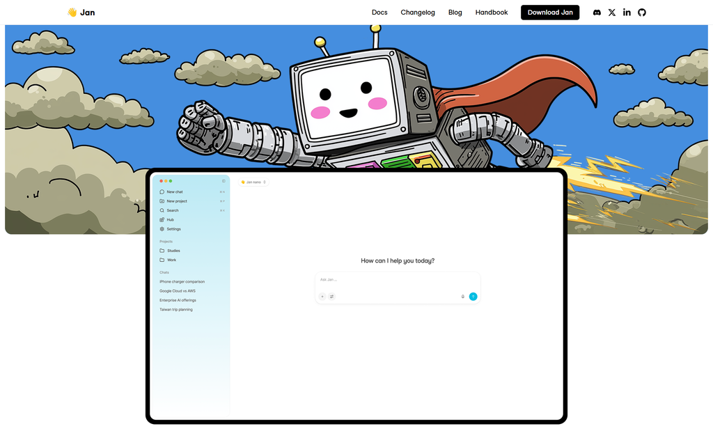 ferramenta de IA personalizada Jan,ai