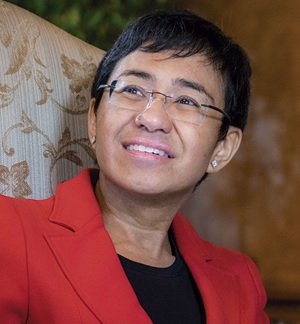 Maria Ressa, jornalista, ganhadora do Pr&ecirc;mio Nobel da Paz de 2021