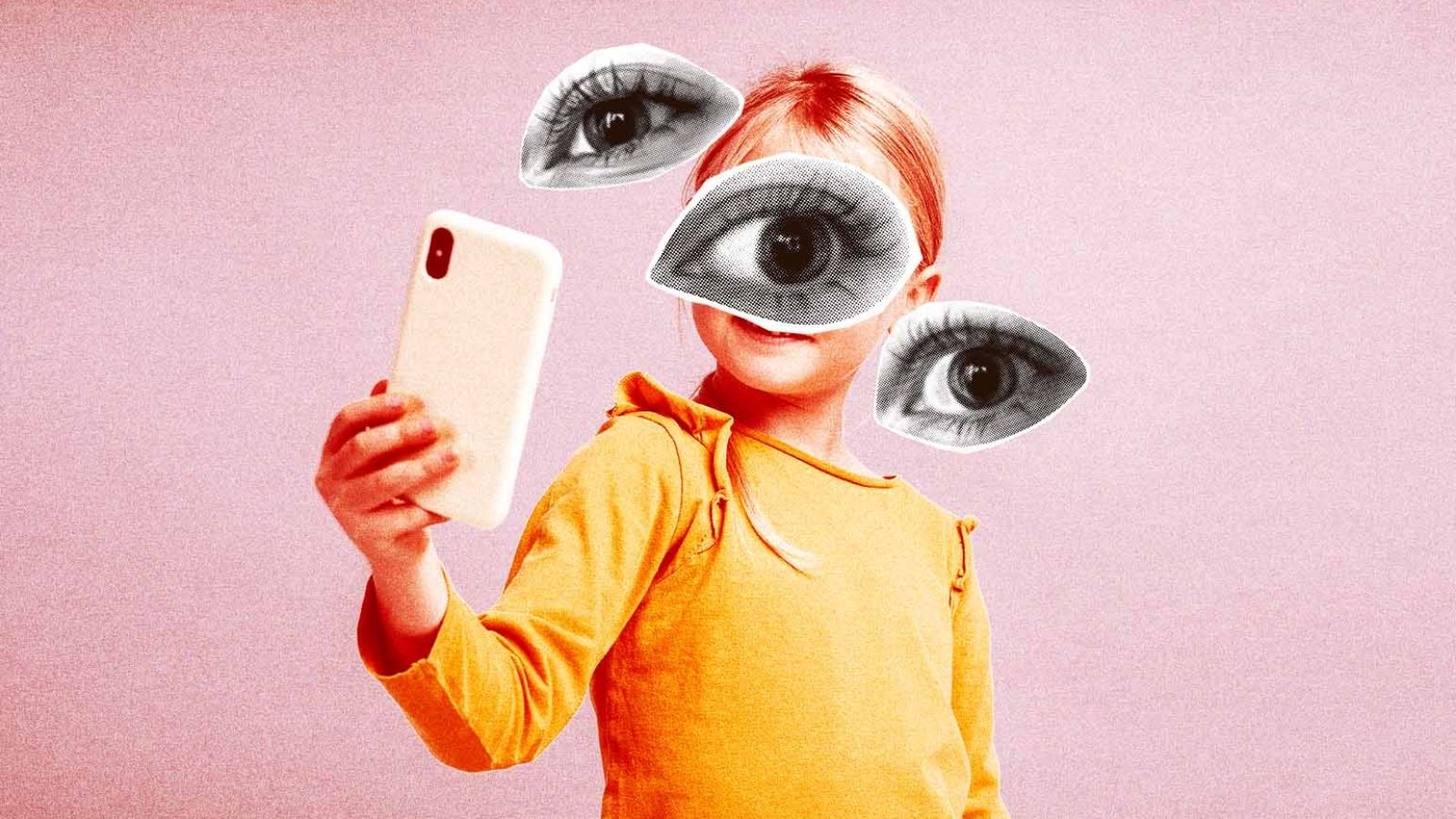 Criança usando celular