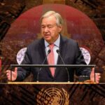 diretor geral da ONU Antonio Guterres faz seu último discurso