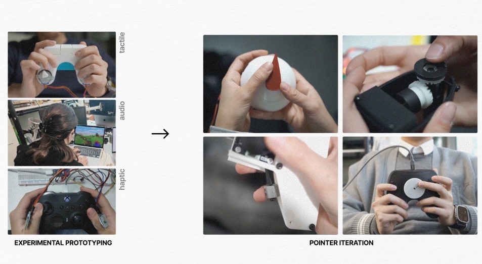 Diferentes vers&otilde;es do Waypoint foram desenvolvidas para testar recursos de &aacute;udio, est&iacute;mulos t&aacute;teis e o Pointer.
