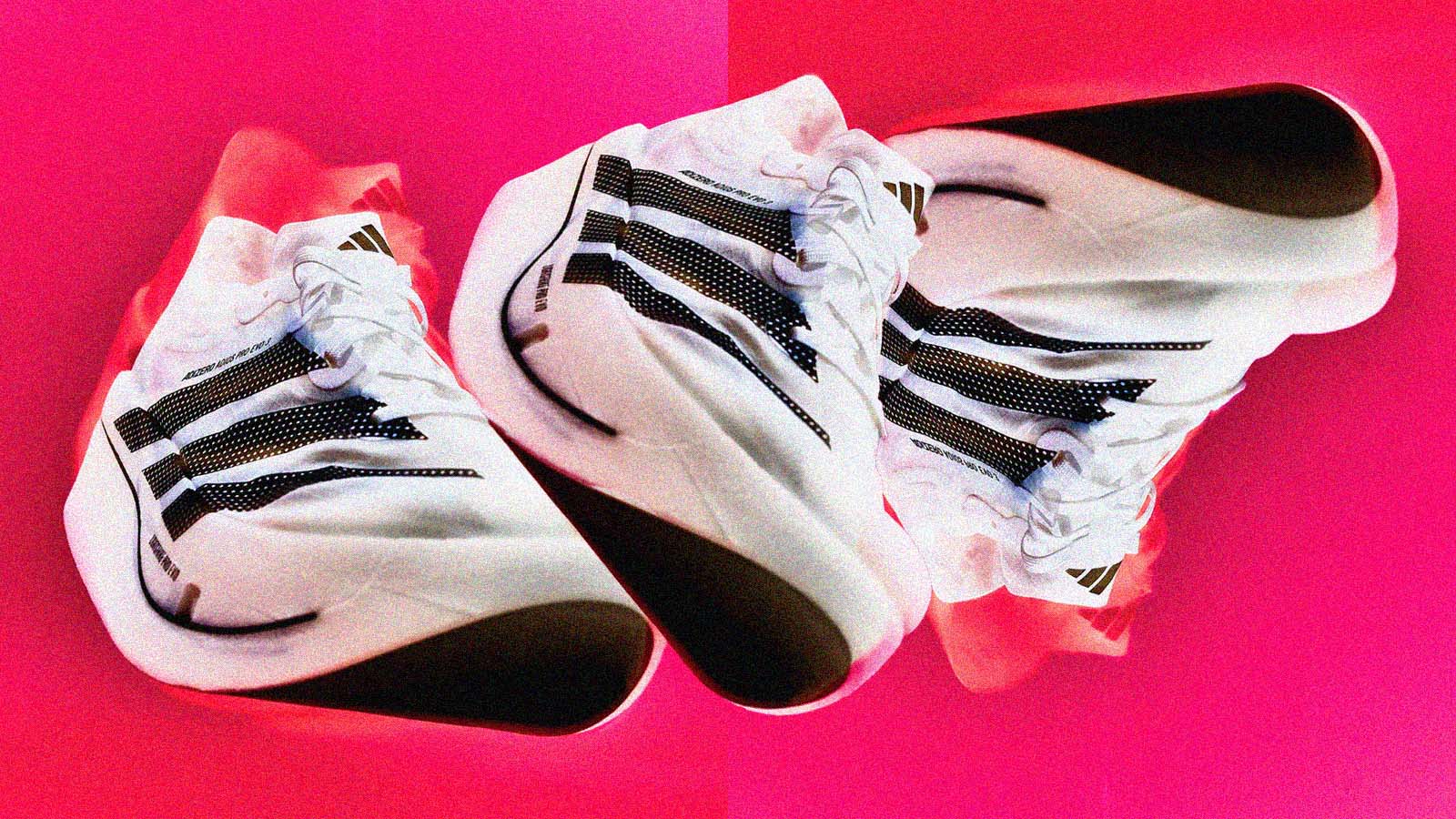 Imagem do Adizero Adodos Pro Evo3, tenis da Adidas que ajudou a quebrar a barreira de duas horas de maraotna