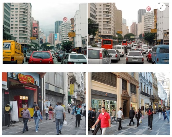 uas da cidade de S&atilde;o Paulo com e sem outdoors 