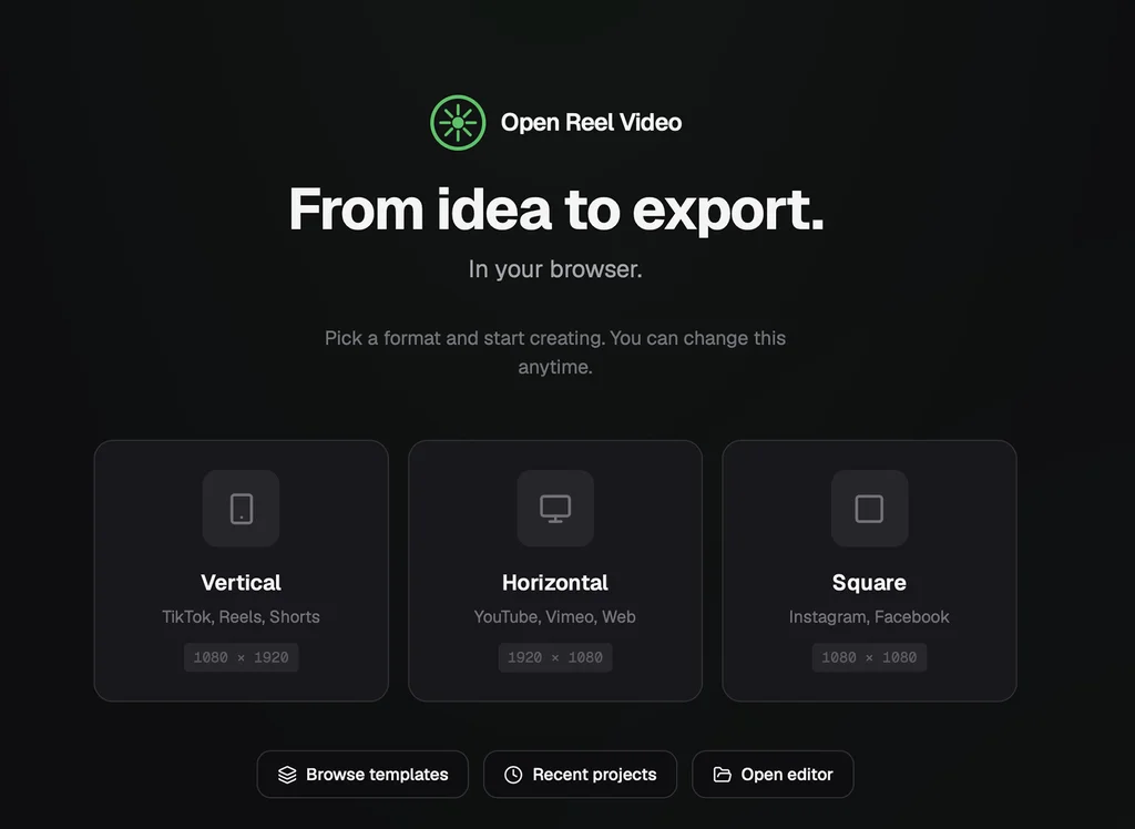 editor de v&iacute;deo online OpenReel