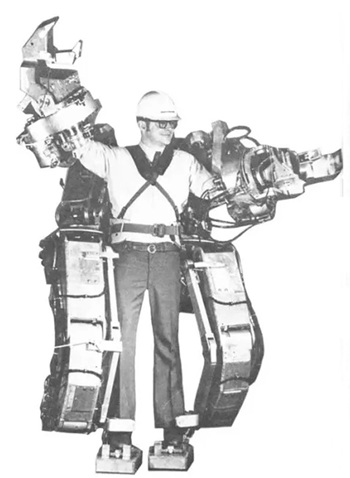 Prot&oacute;tipo de exoesqueleto criado pela General Electric nos anos 1960