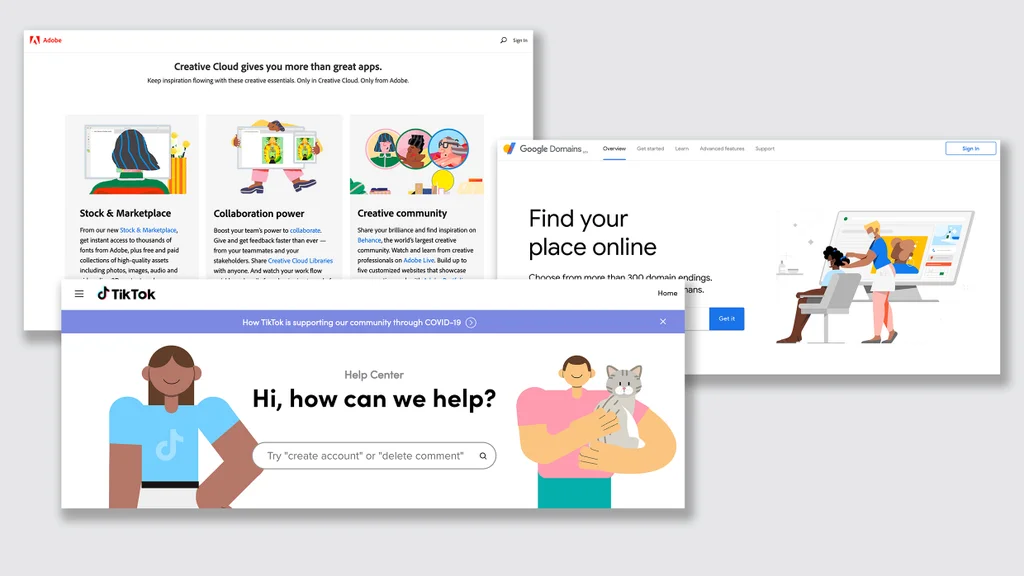 reprodu&ccedil;&atilde;o de telas com os primeiros personagens que representavam o Facebook