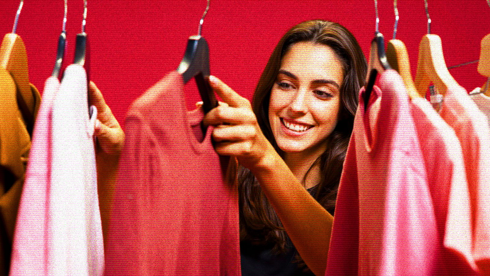 Mulher provando roupas